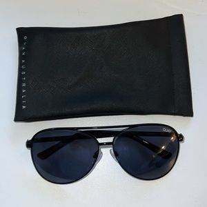 QUAY Black Aviator Sunglasses